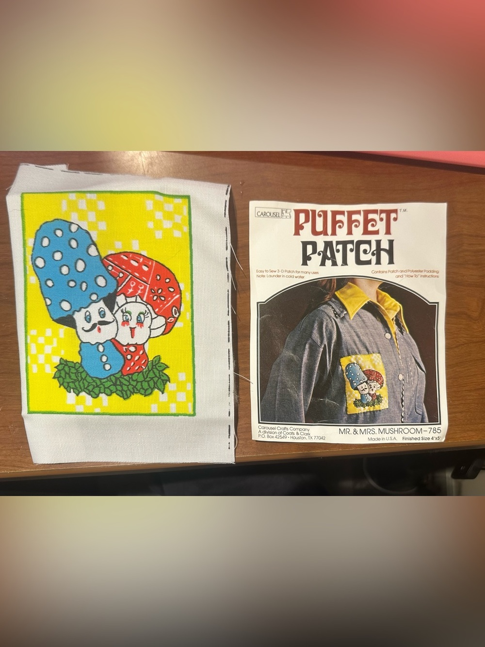 Carousel Craft Co Mr. & Mrs. Mushroom puff patch